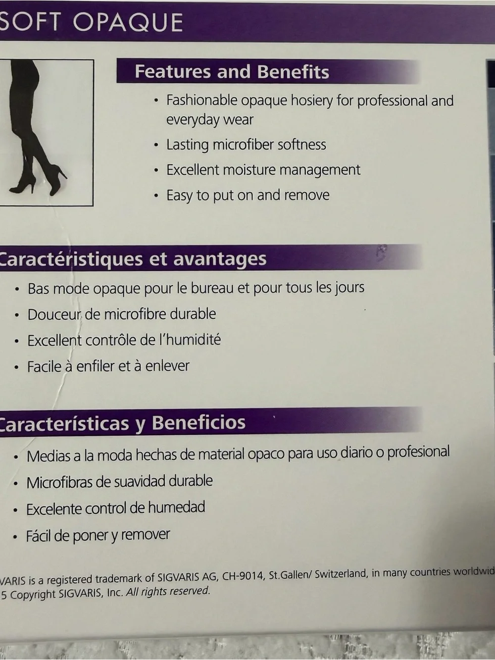 Sigvaris Soft Opaque Compression Hosiery - Black- unopened- brand new- size ML